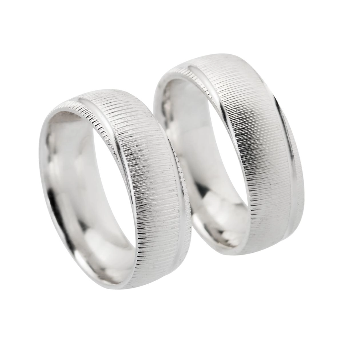 Alianças de Namoro em Prata 14.6g 7mm Acetinada
