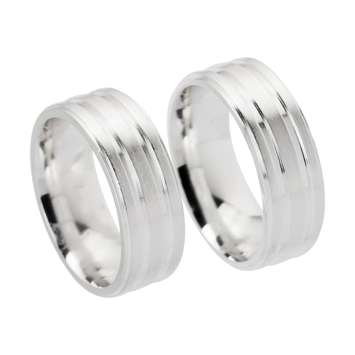 Alianças de Namoro em Prata 16g 7mm Fosca