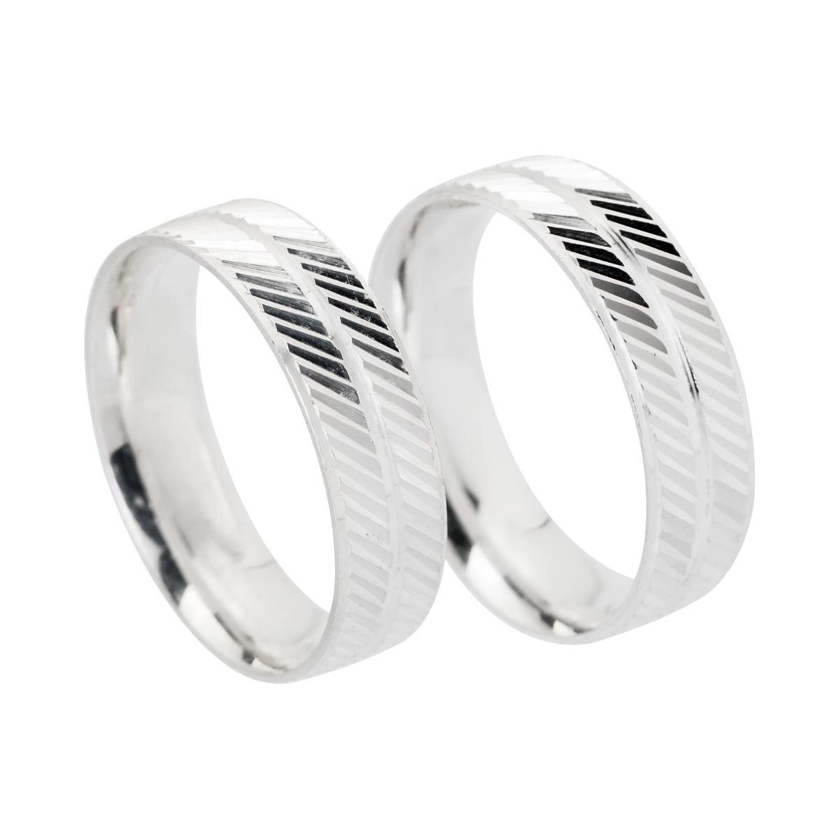 Alianças de Namoro em Prata 7.6g 6mm Acetinada
