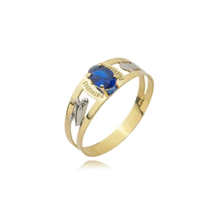 Anel Ouro 18k Formatura Engenharia