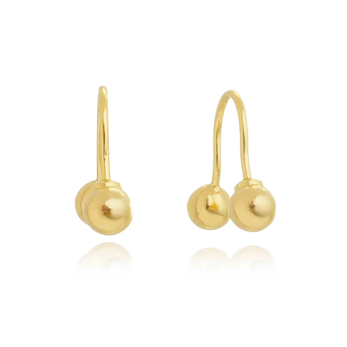 Brinco Ouro 18k Anzol C/Rosca