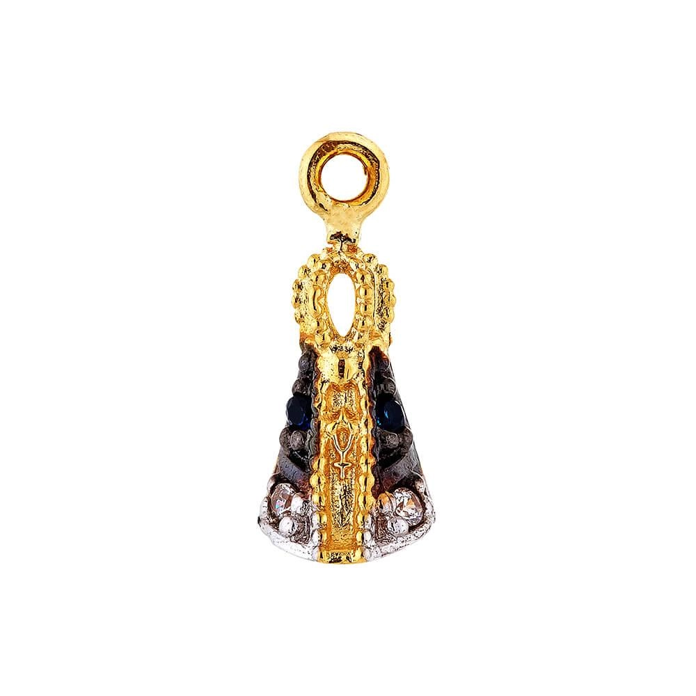 Brinco Ouro 18k Argola C Nossa Senhora 1.00 Gramas detalhe
