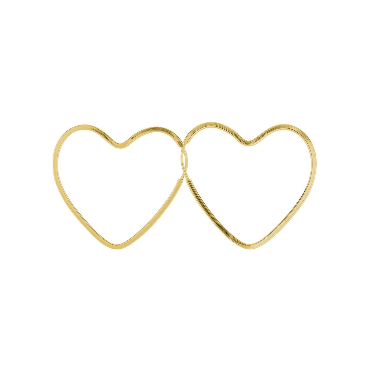 Brinco Ouro 18k Argola Coração 1.20 Gramas detalhe