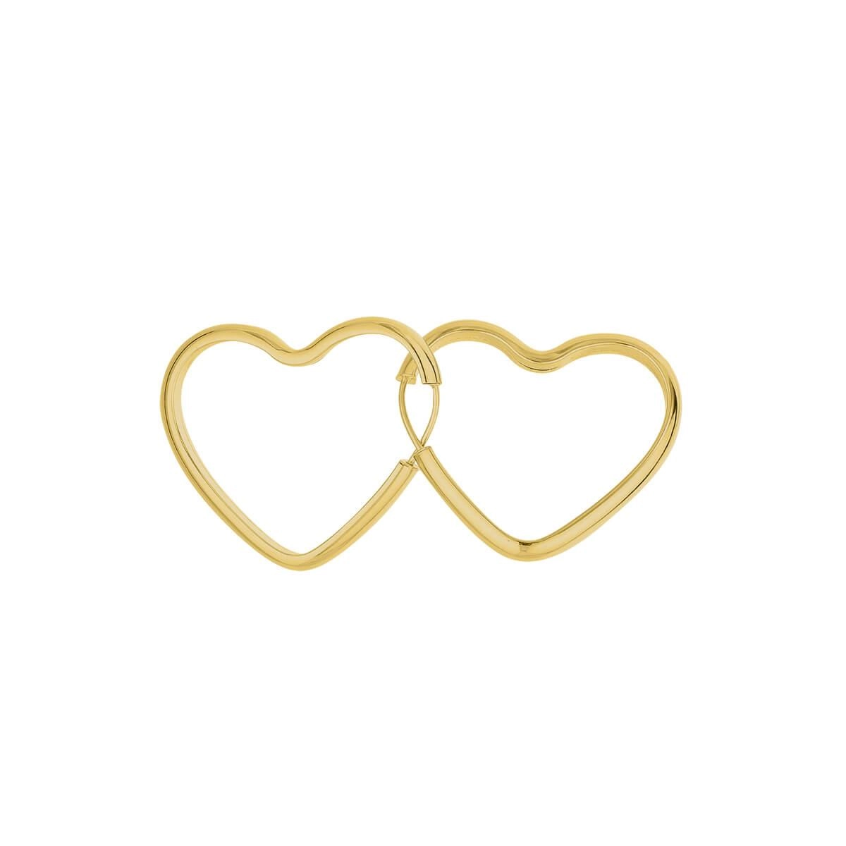 Brinco Ouro 18k Argola Coração 1.75 Gramas detalhe