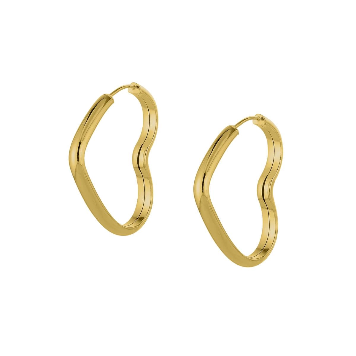 Brinco Ouro 18k Argola Coração 1.75 Gramas frente