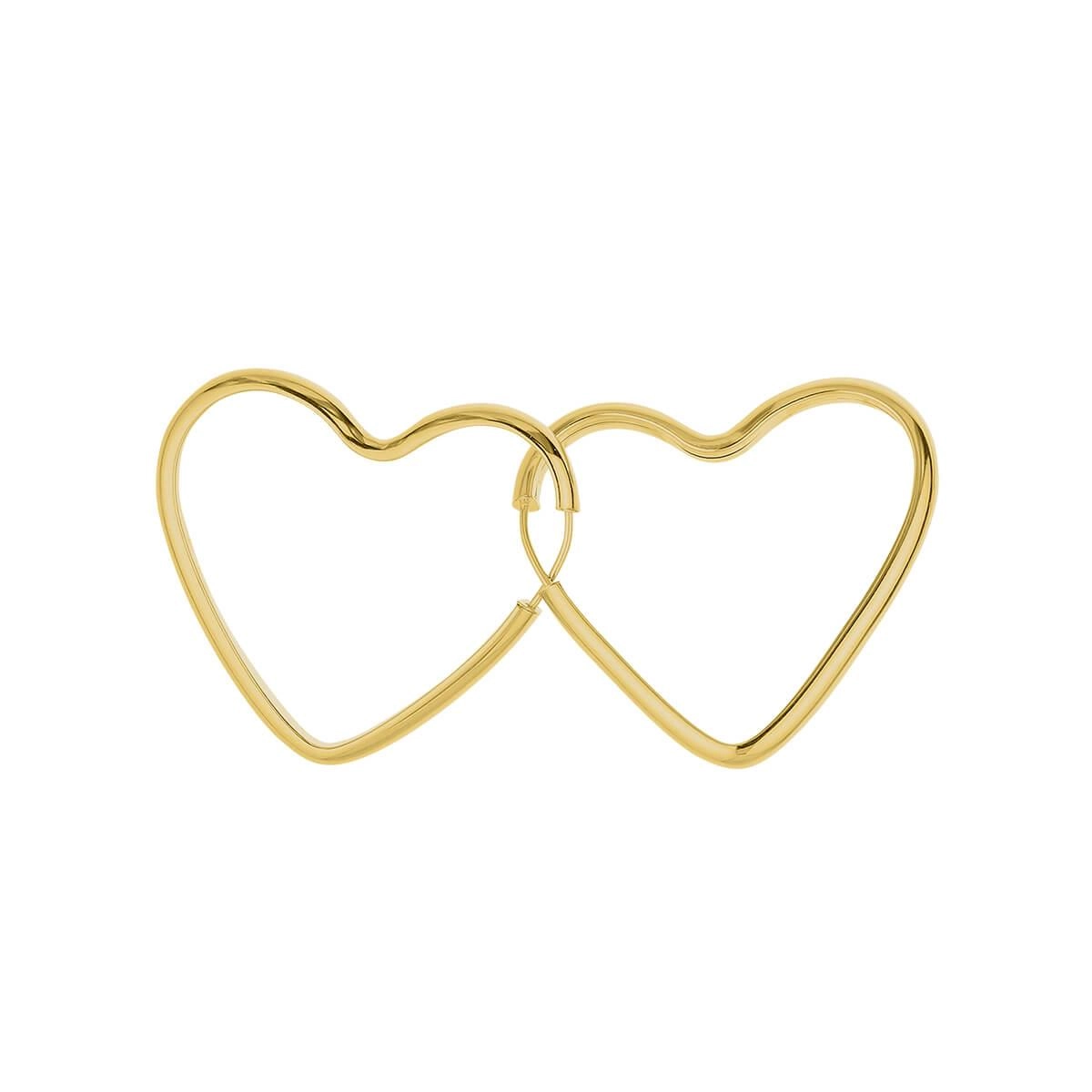 Brinco Ouro 18k Argola Coração 2.10 Gramas detalhe