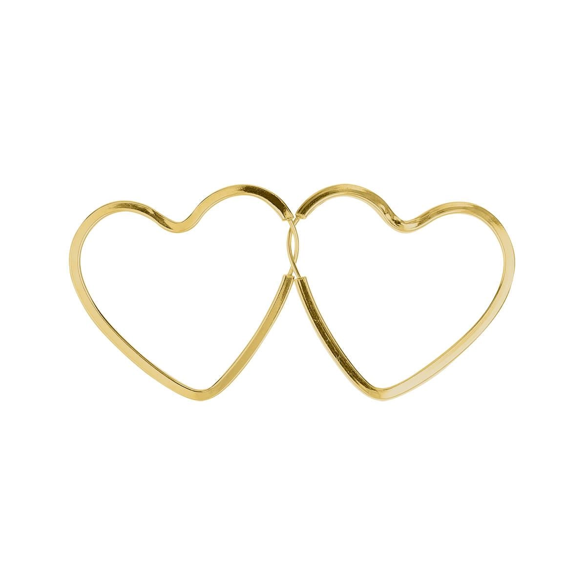Brinco Ouro 18k Argola Coração 2.15 Gramas detalhe