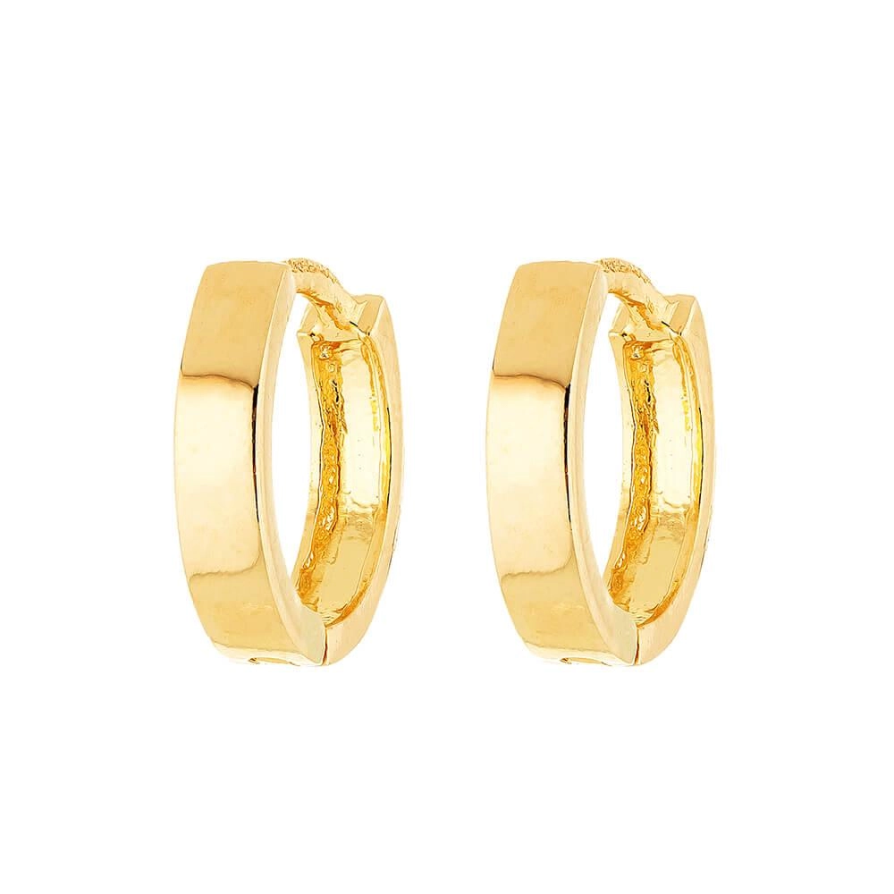 Brinco Ouro 18k Argola Lisa 0.85 Gramas detalhe