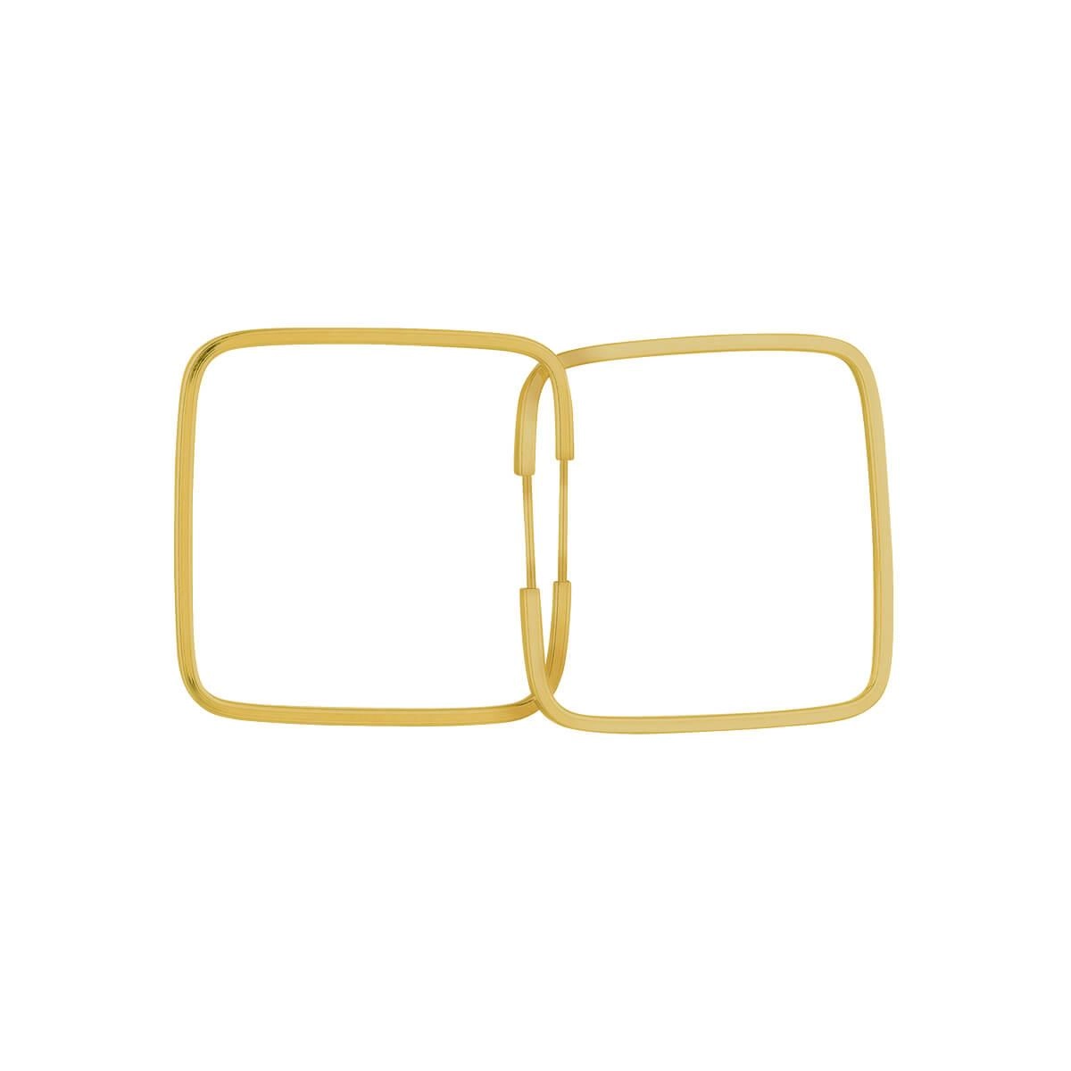 Brinco Ouro 18k Argola Quadrada 1.40 Gramas detalhe