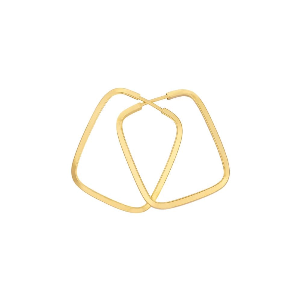 Brinco Ouro 18k Argola Quadrada 1.55 Gramas FRENTE