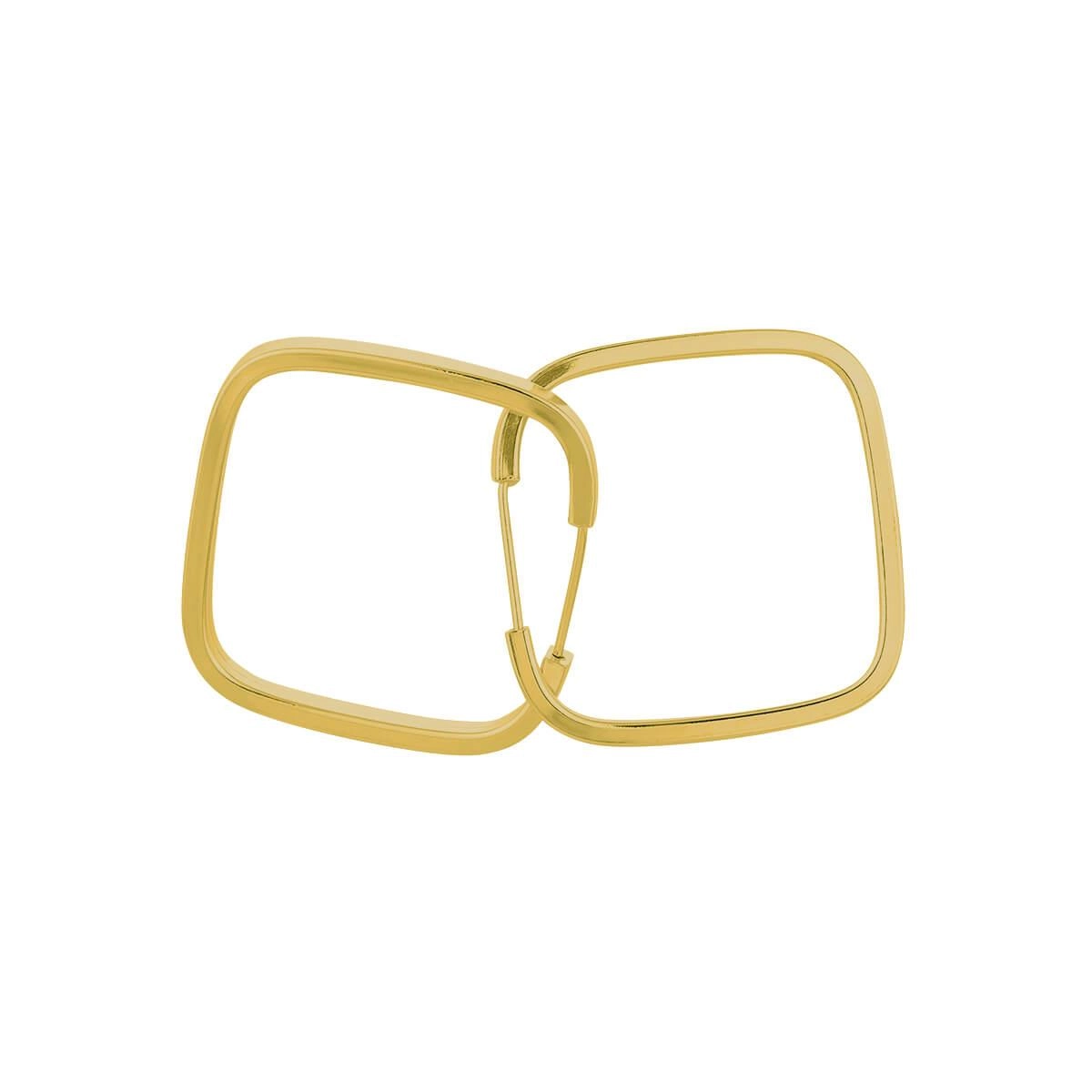 Brinco Ouro 18k Argola Quadrada 2.05 Gramas detalhe