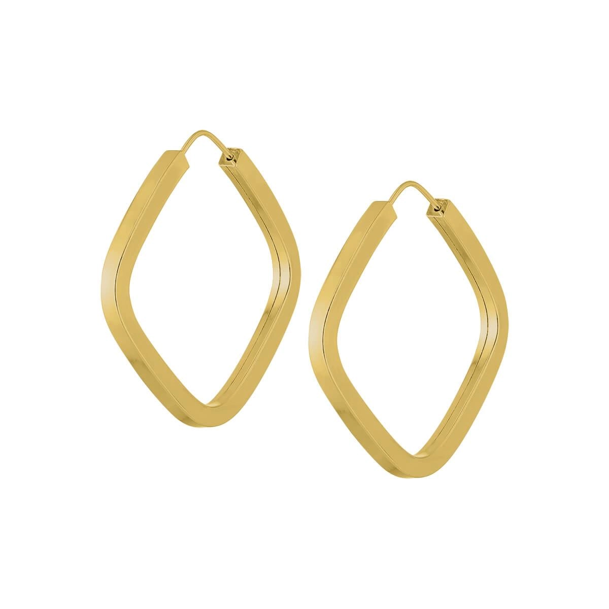 Brinco Ouro 18k Argola Quadrada 2.40 Gramas frente