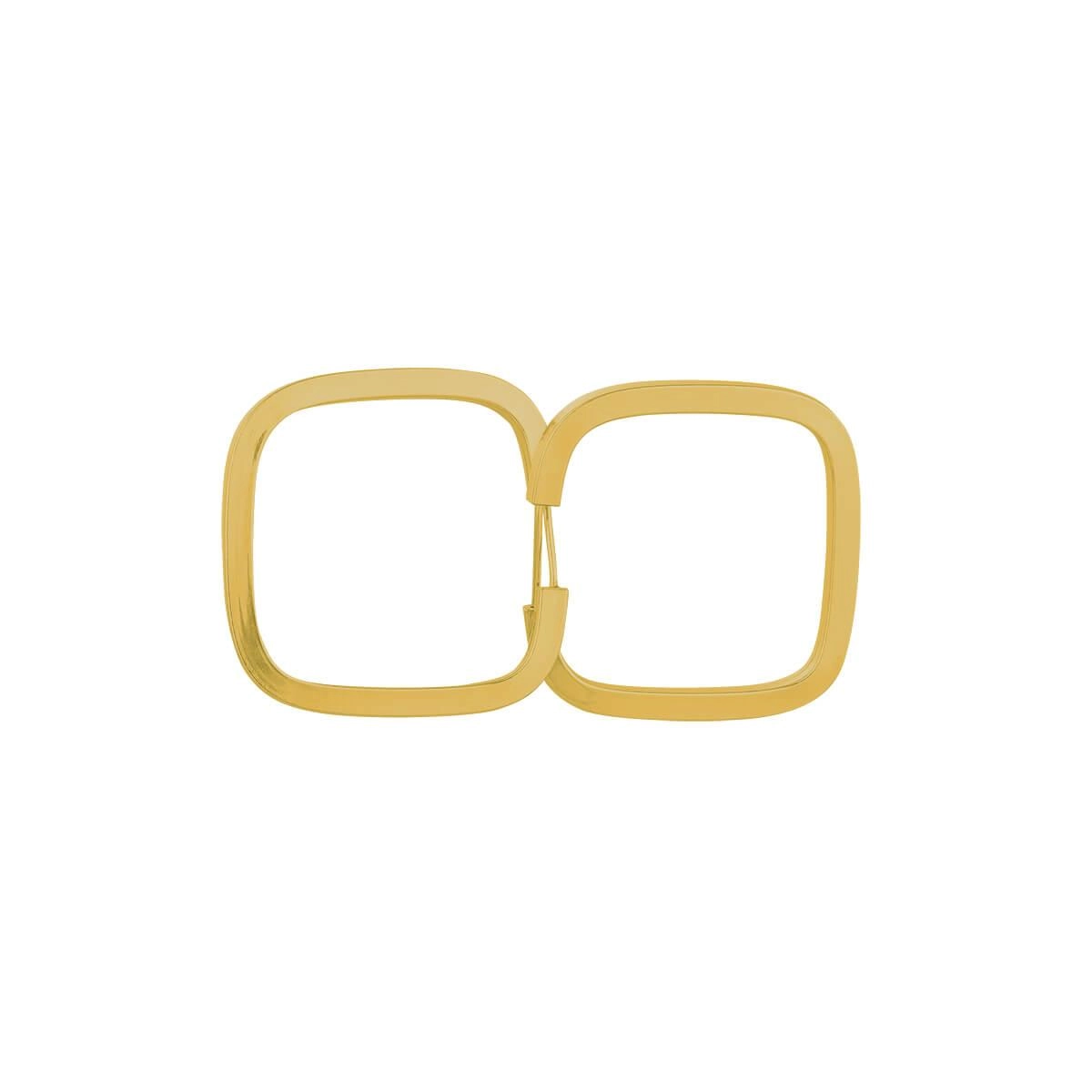 Brinco Ouro 18k Argola Quadrada 2.50 Gramas detalhe