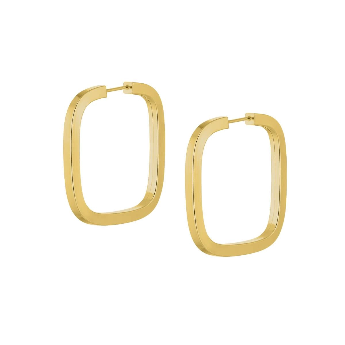 Brinco Ouro 18k Argola Quadrada 2.50 Gramas frente