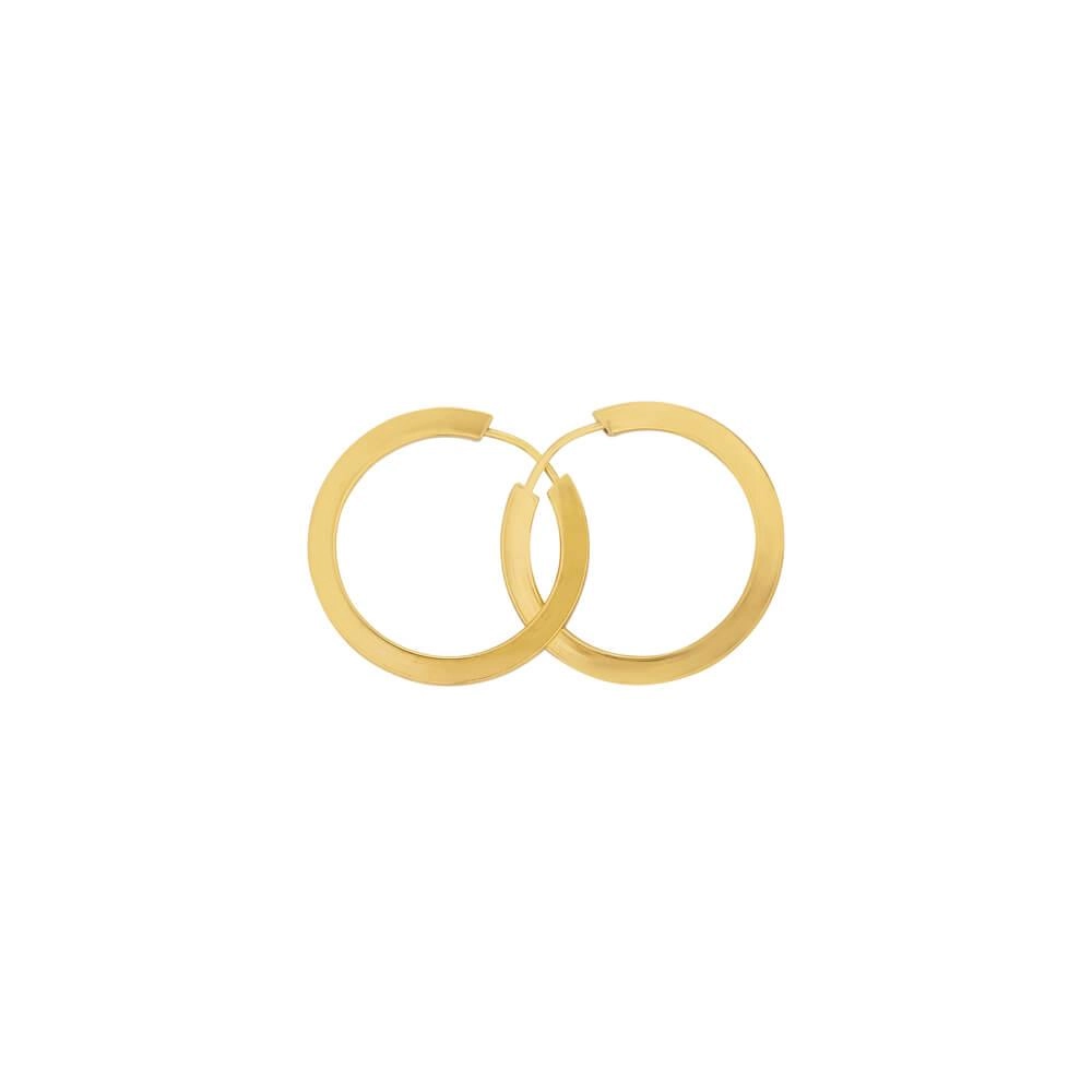 Brinco Ouro 18k Argola Redonda 1.30g Frente