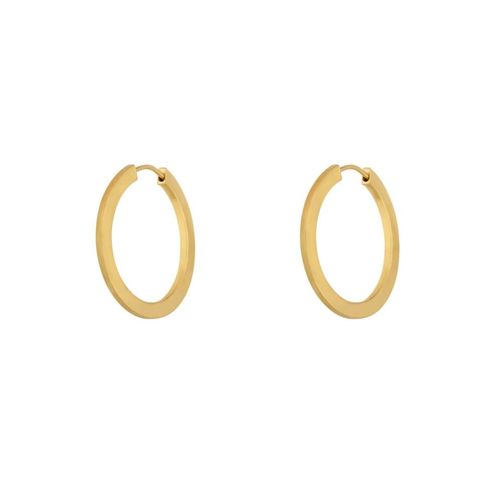 Brinco Ouro 18k Argola Redonda 1.30g Lado