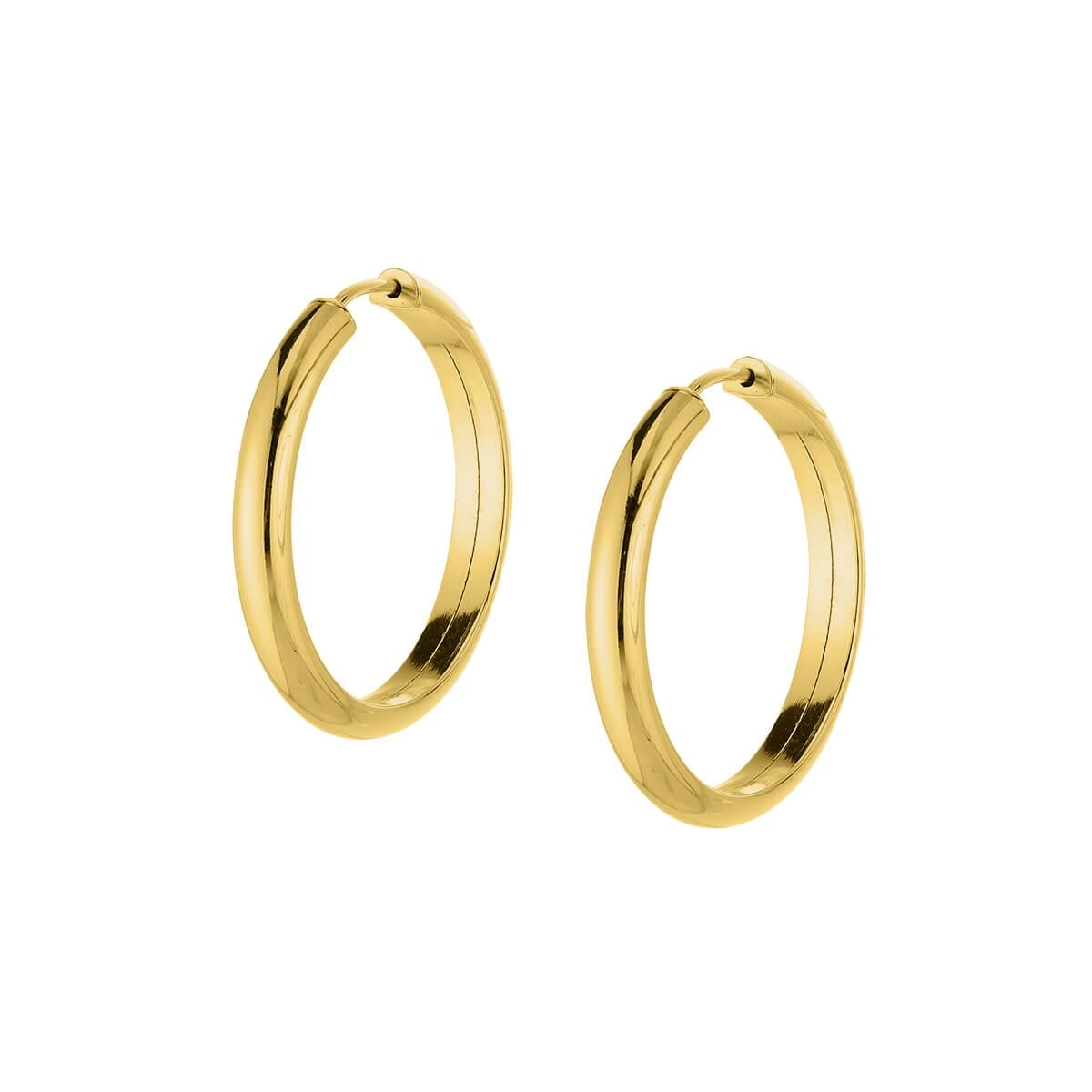 Brinco Ouro 18k Argola Redonda 1.50 Gramas frente