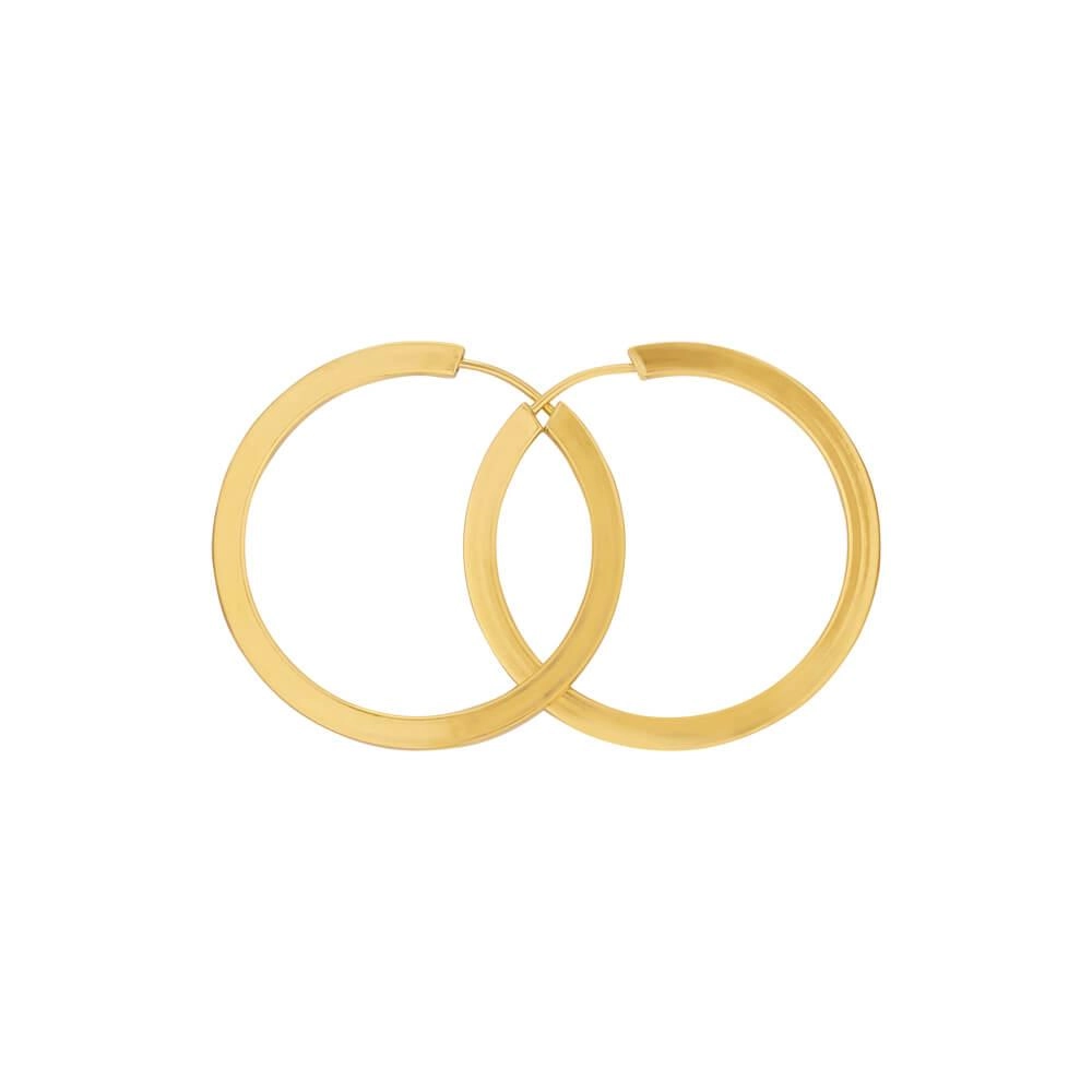 Brinco Ouro 18k Argola Redonda 1.70g Frente