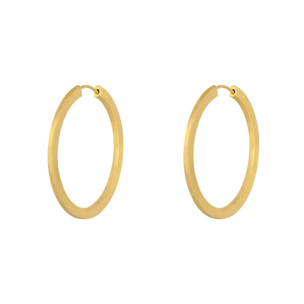 Brinco Ouro 18k Argola Redonda 1.70g Lado