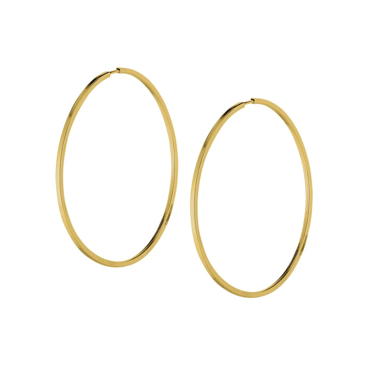 Brinco Ouro 18k Argola Redonda 1.90 Gramas frente