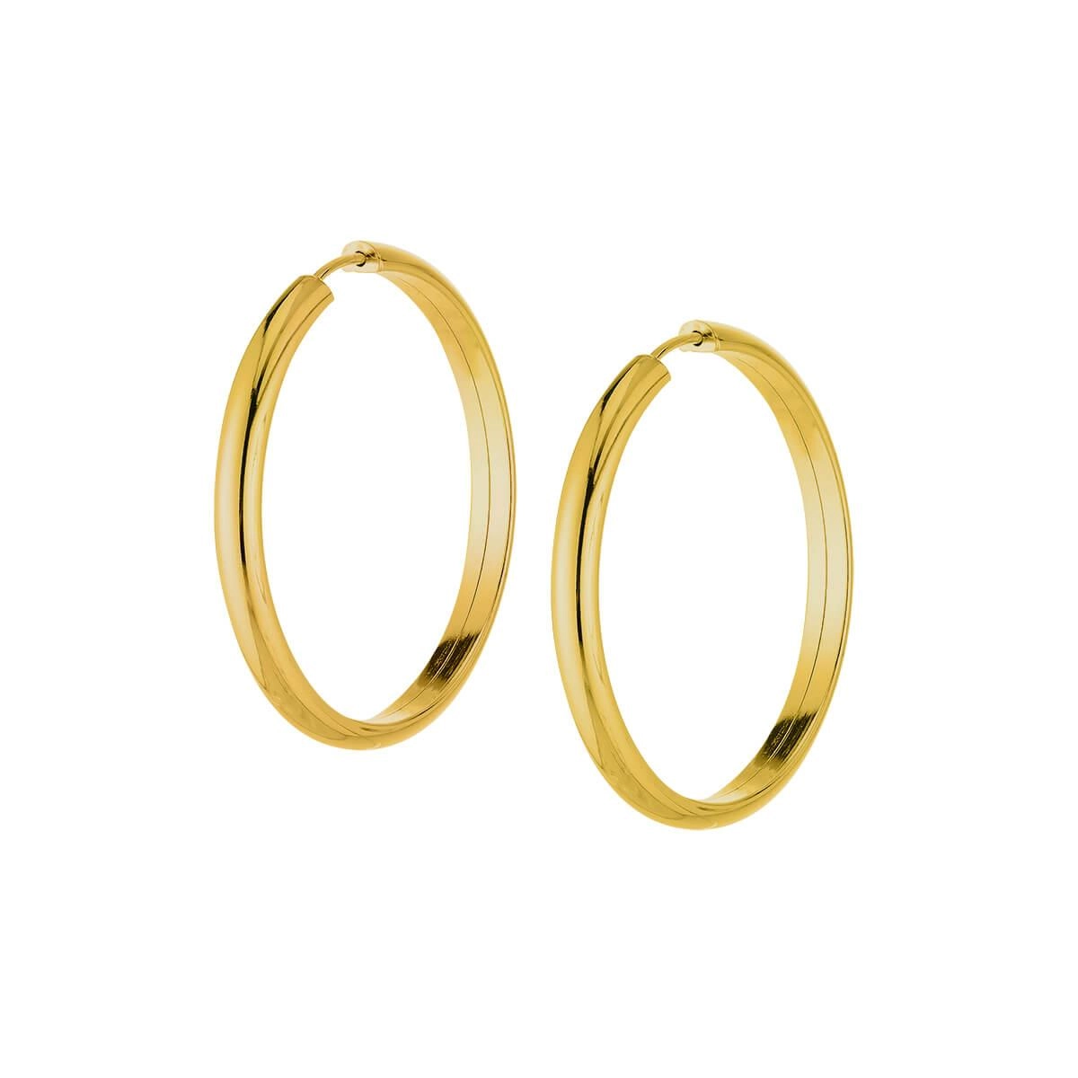 Brinco Ouro 18k Argola Redonda 2.00 Gramas frente