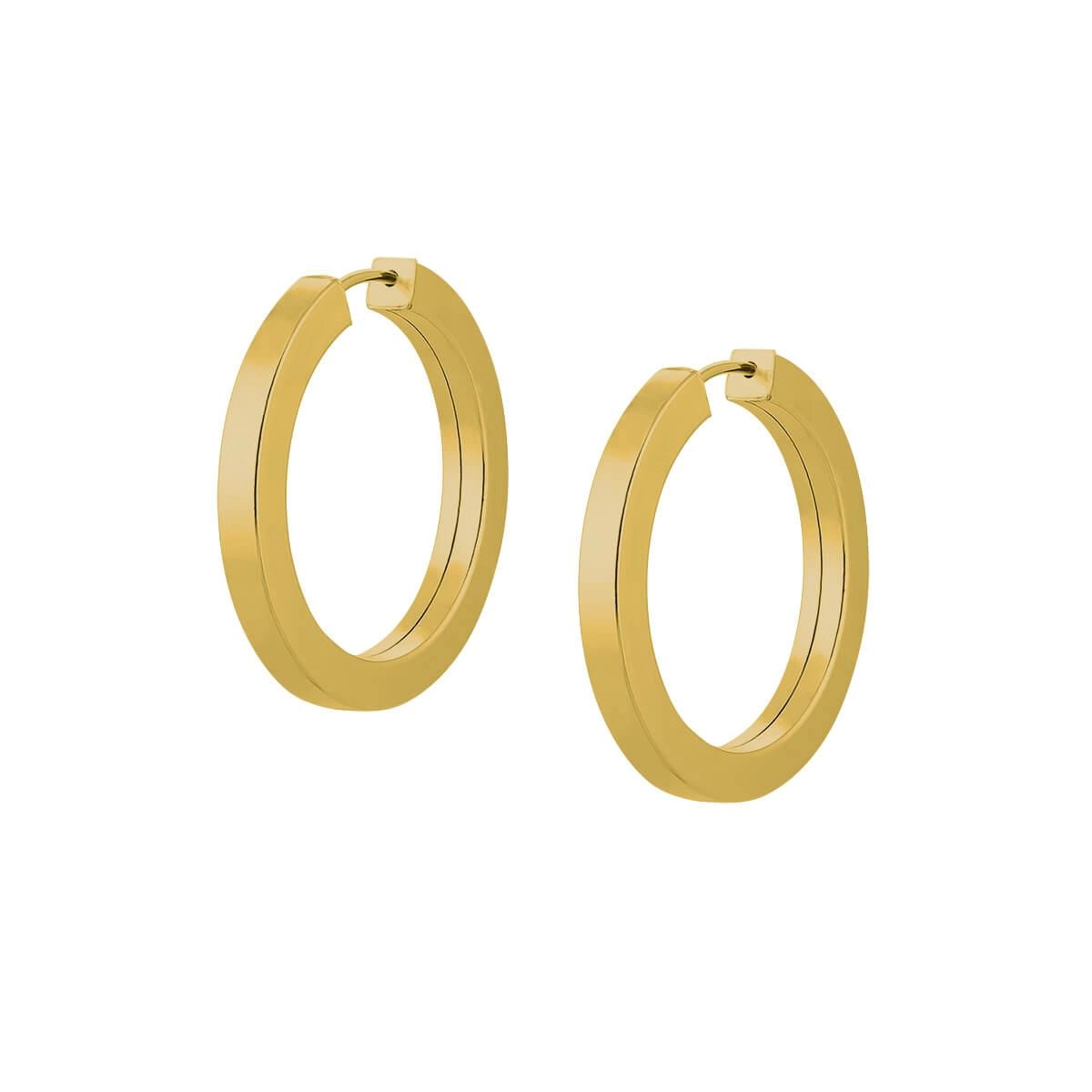 Brinco Ouro 18k Argola Redonda 2.15 Gramas frente