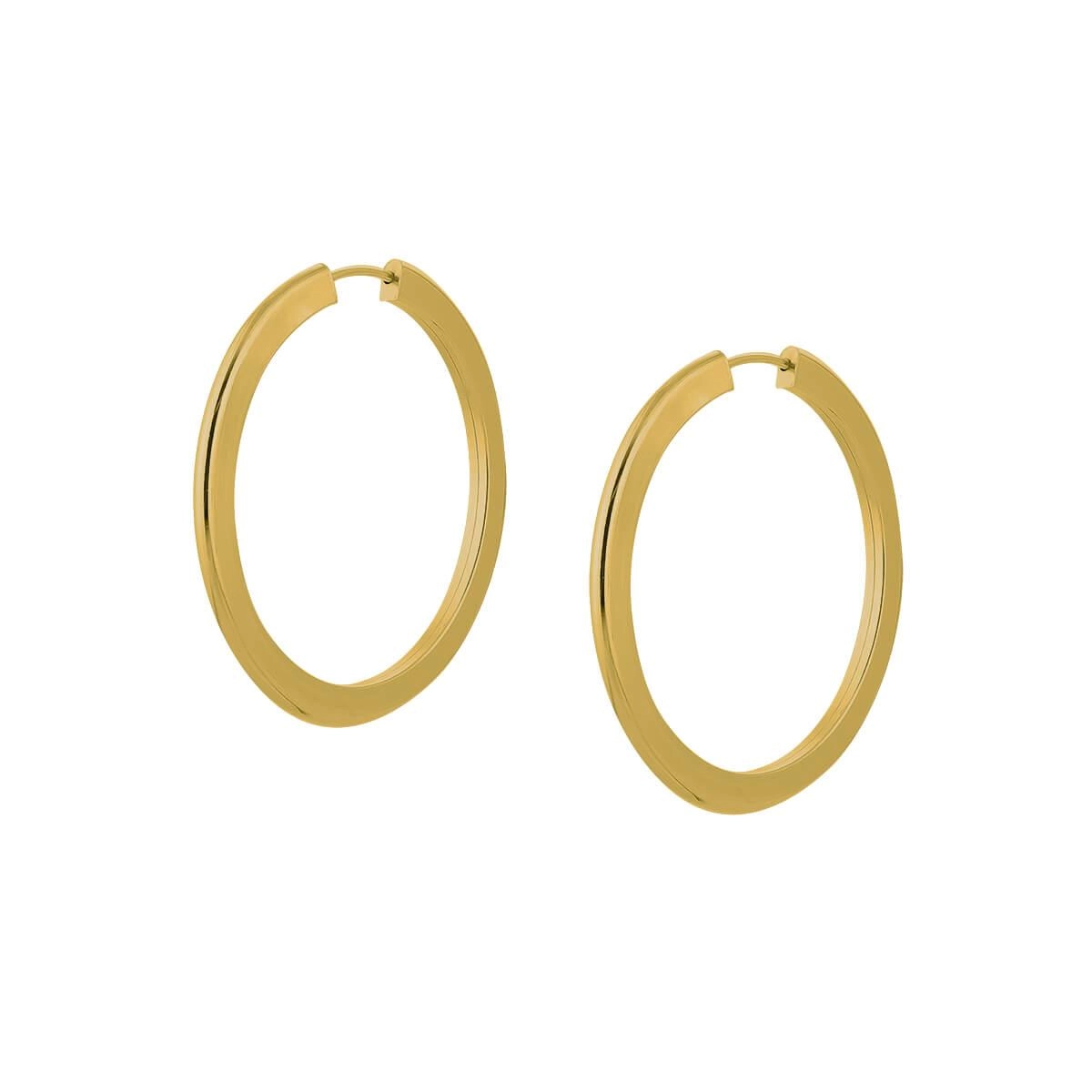 Brinco Ouro 18k Argola Redonda 2.25 Gramas frente
