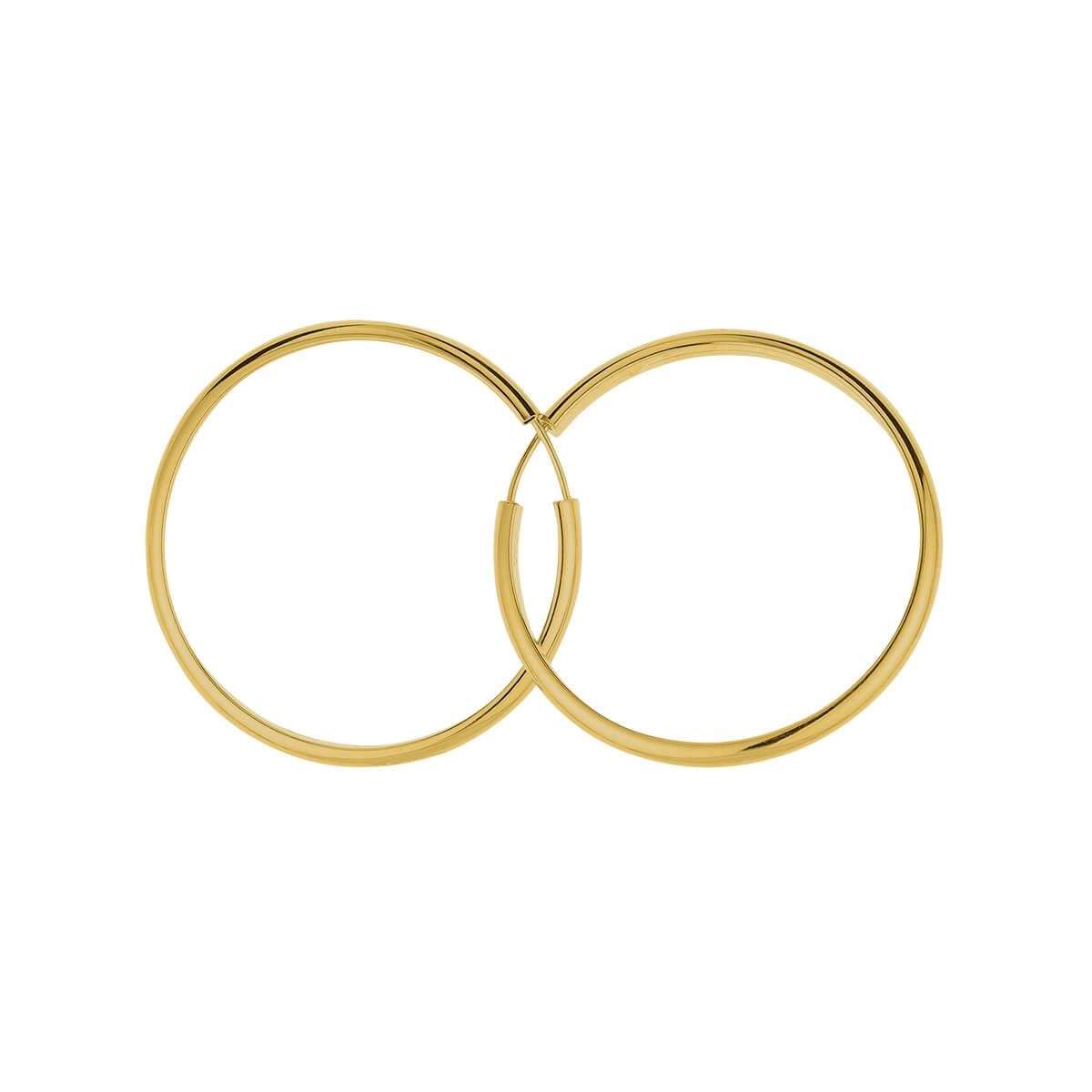 Brinco Ouro 18k Argola Redonda 2.40 Gramas detalhe