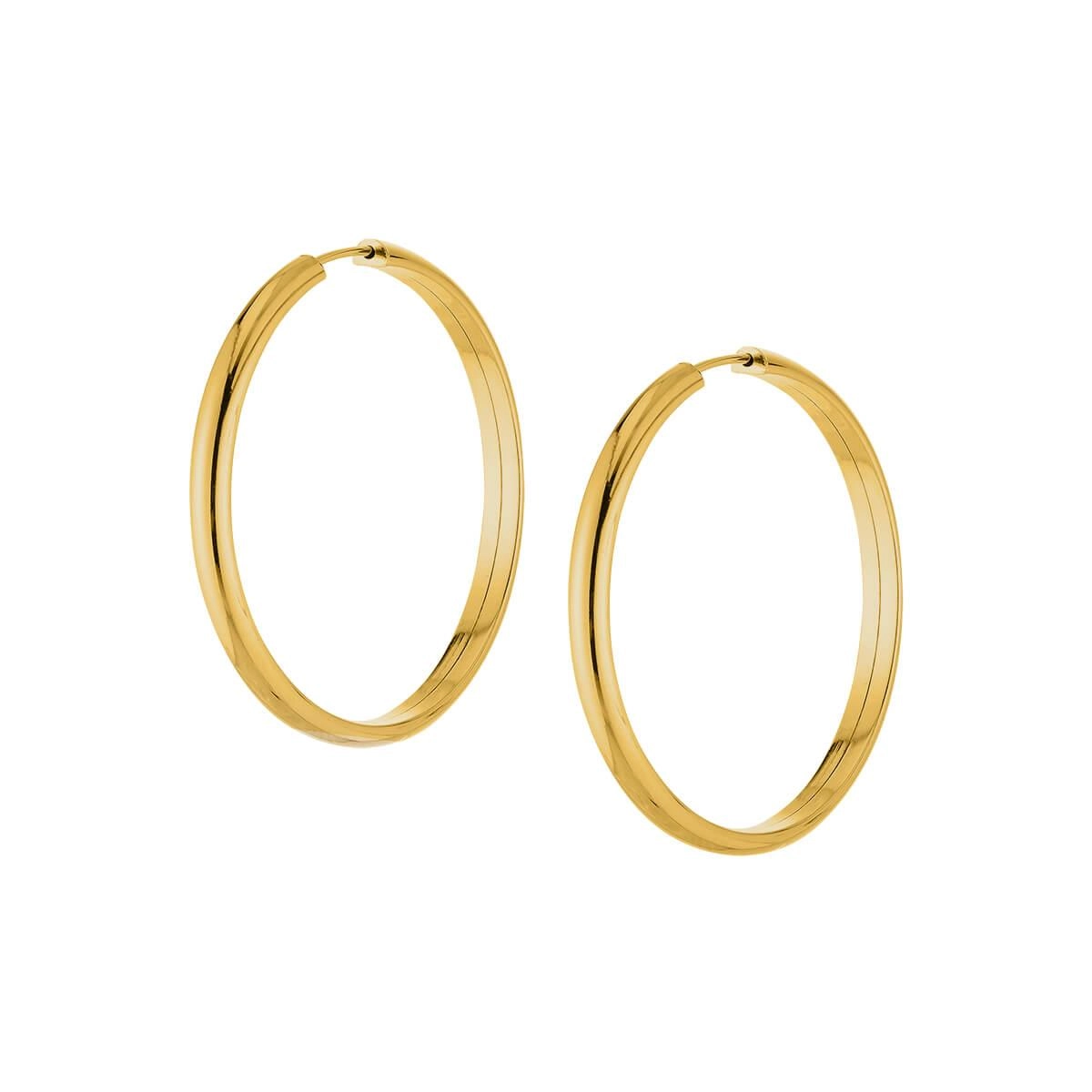 Brinco Ouro 18k Argola Redonda 2.40 Gramas frente