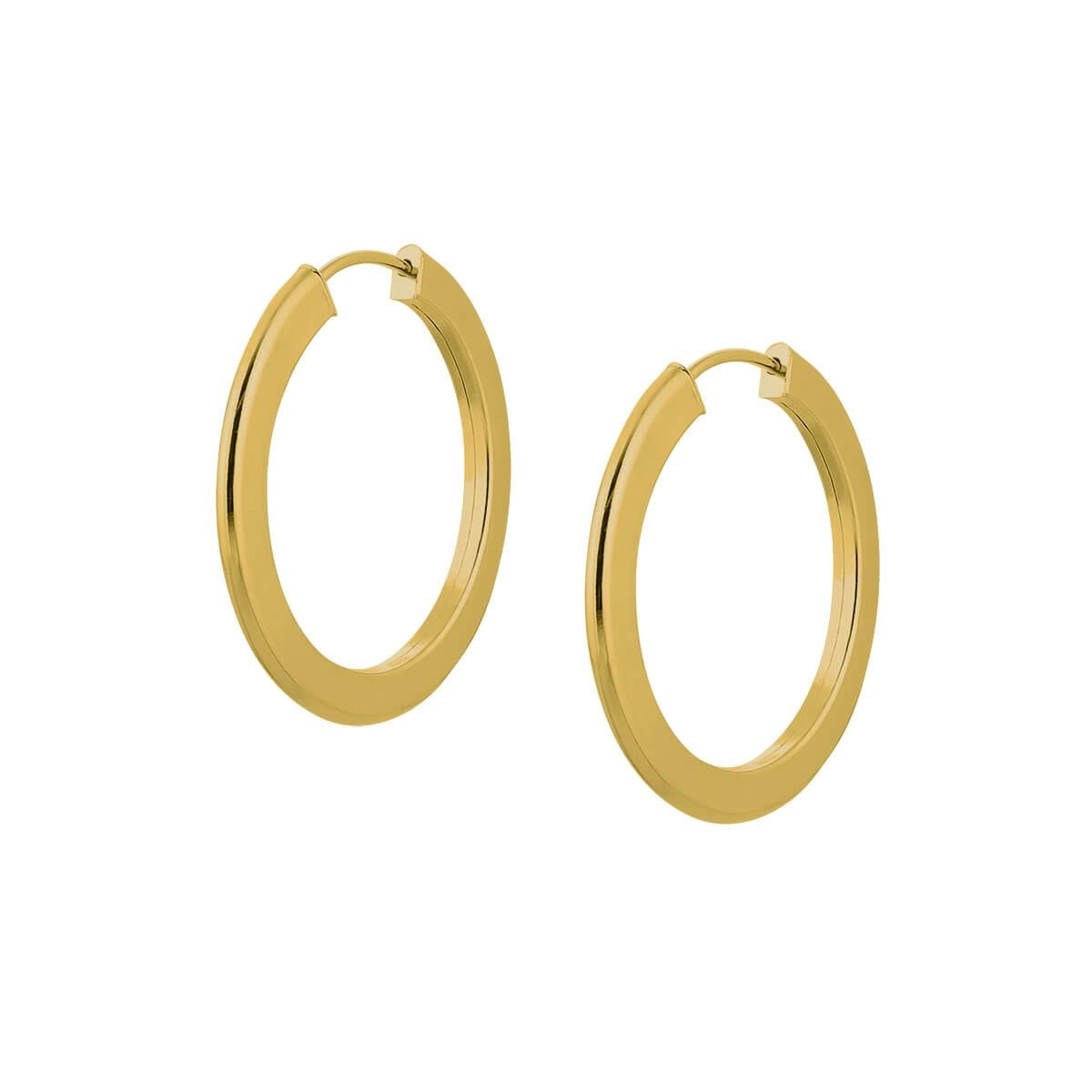 Brinco Ouro 18k Argola Redonda 1.50 Gramas frente