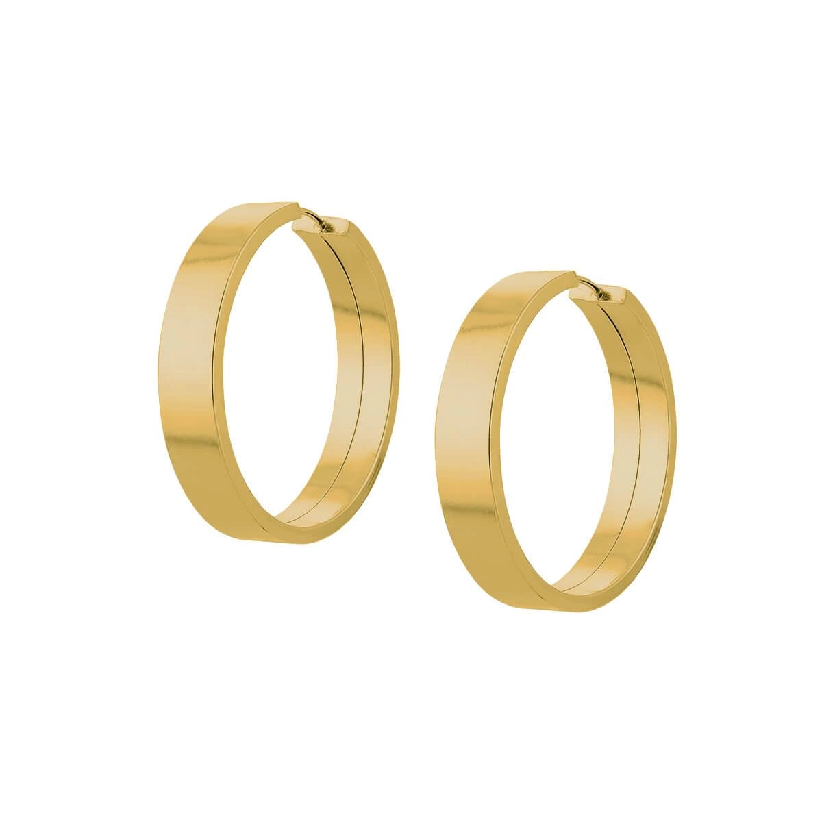 Brinco Ouro 18k Argola Redonda 3.40 Gramas frente