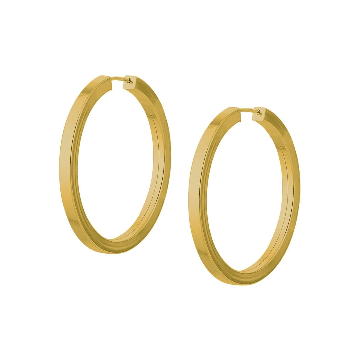 Brinco Ouro 18k Argola Redonda 3.00 Gramas frente