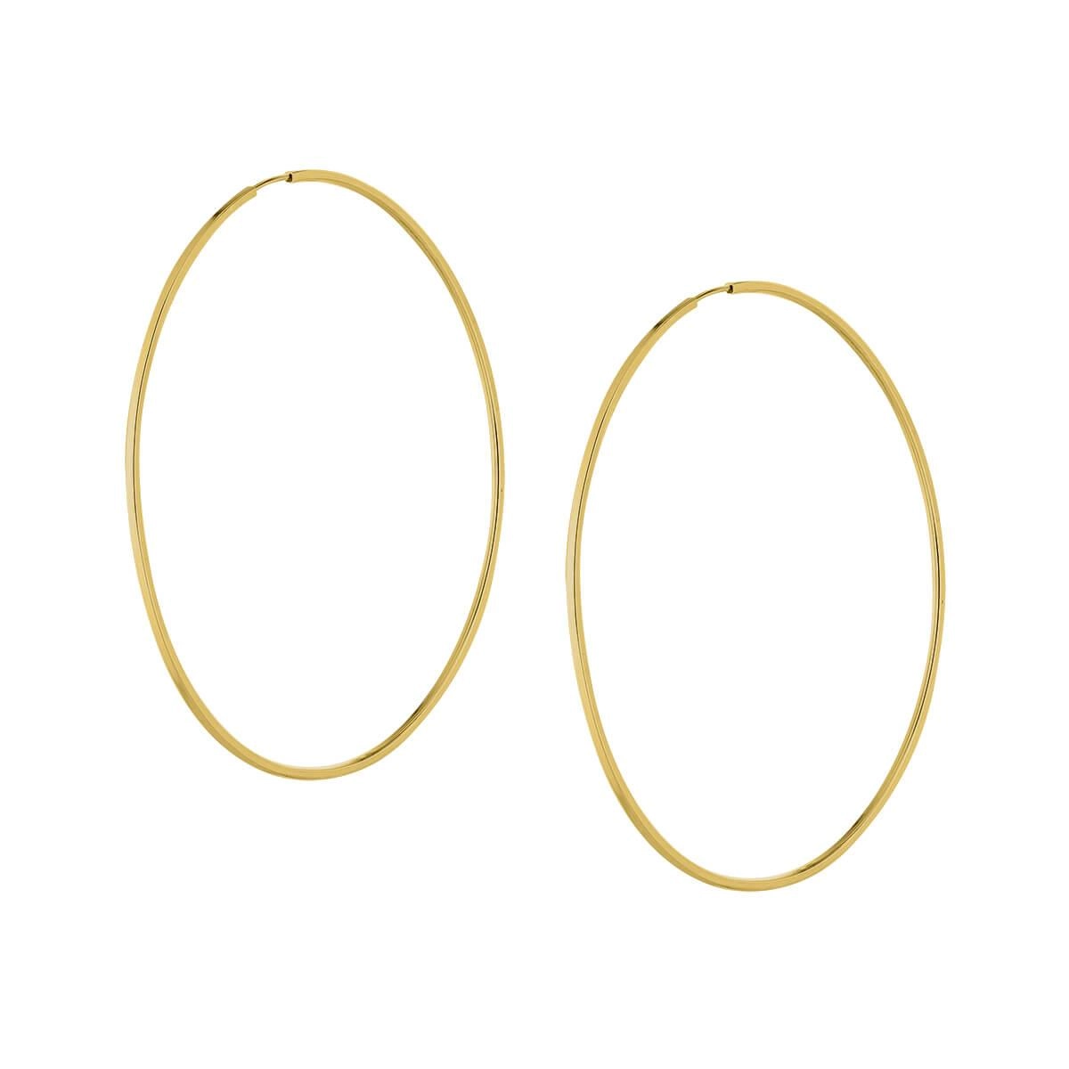 Brinco Ouro 18k Argola Redonda 3.00 Gramas frente