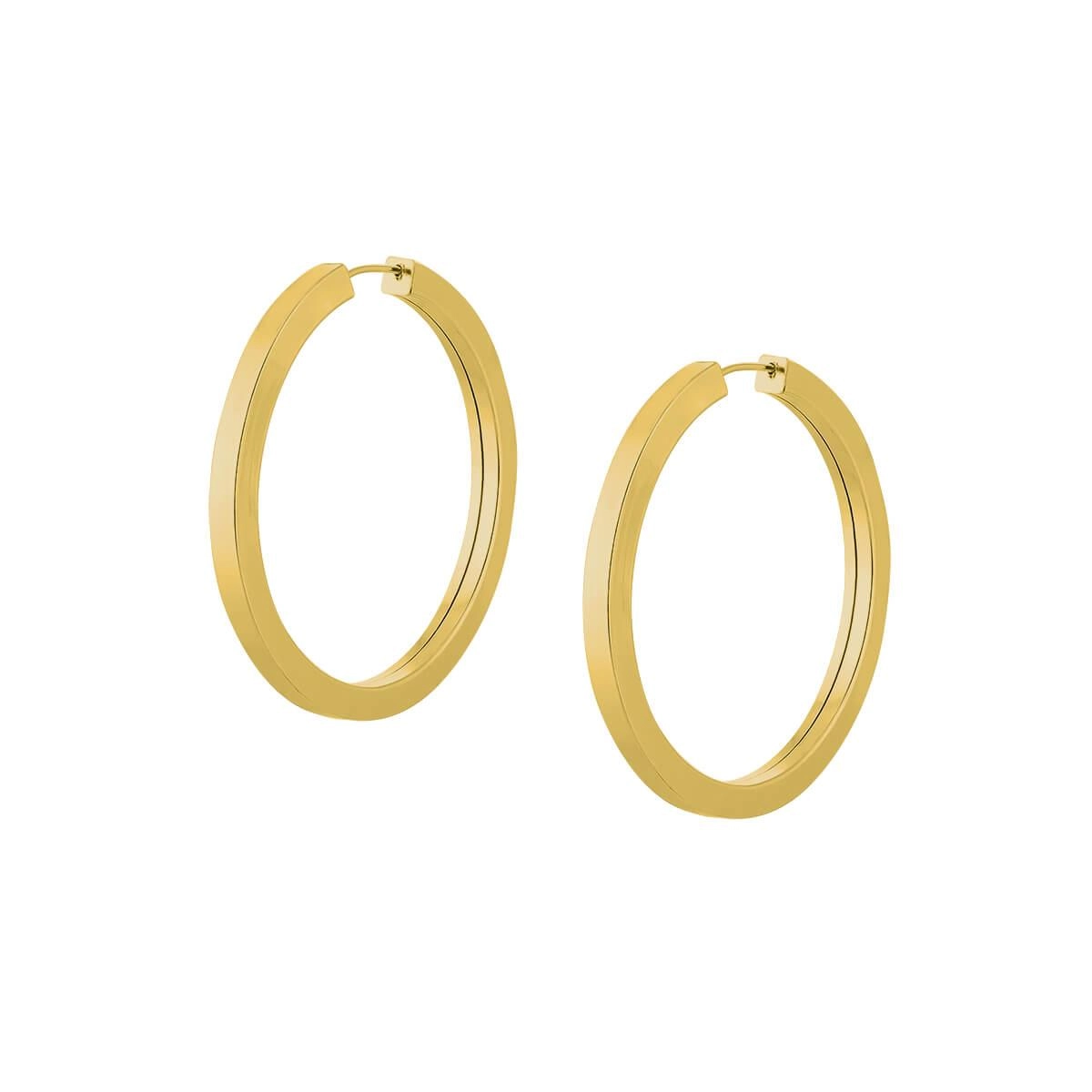 Brinco Ouro 18k Argola Redonda 3.10 Gramas frente