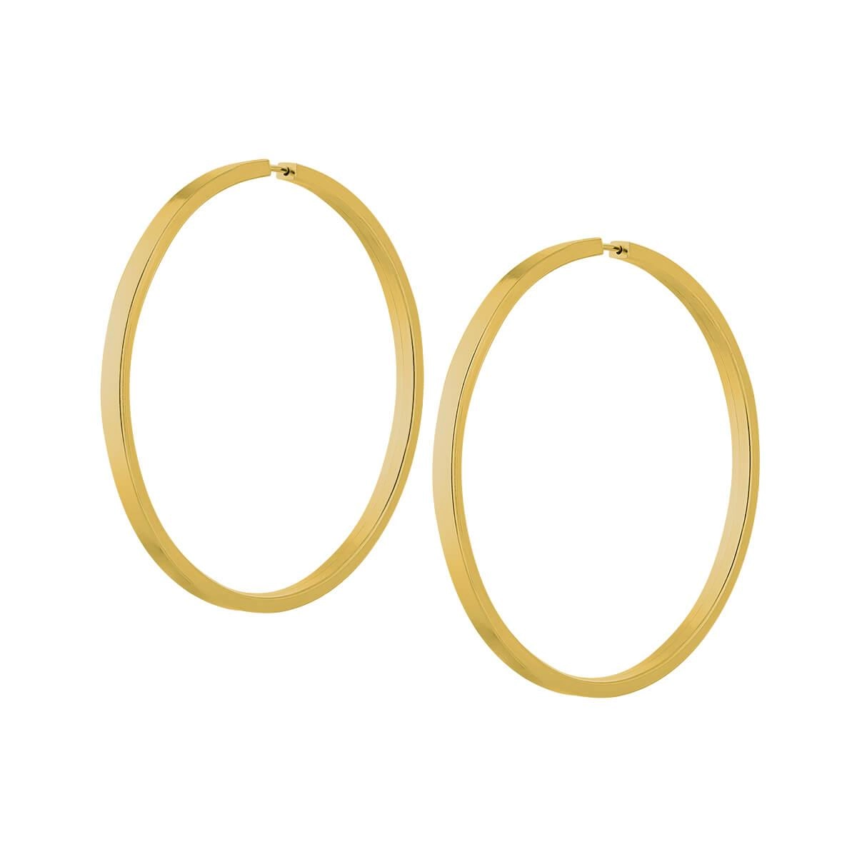 Brinco Ouro 18k Argola Redonda 3.35 Gramas frente