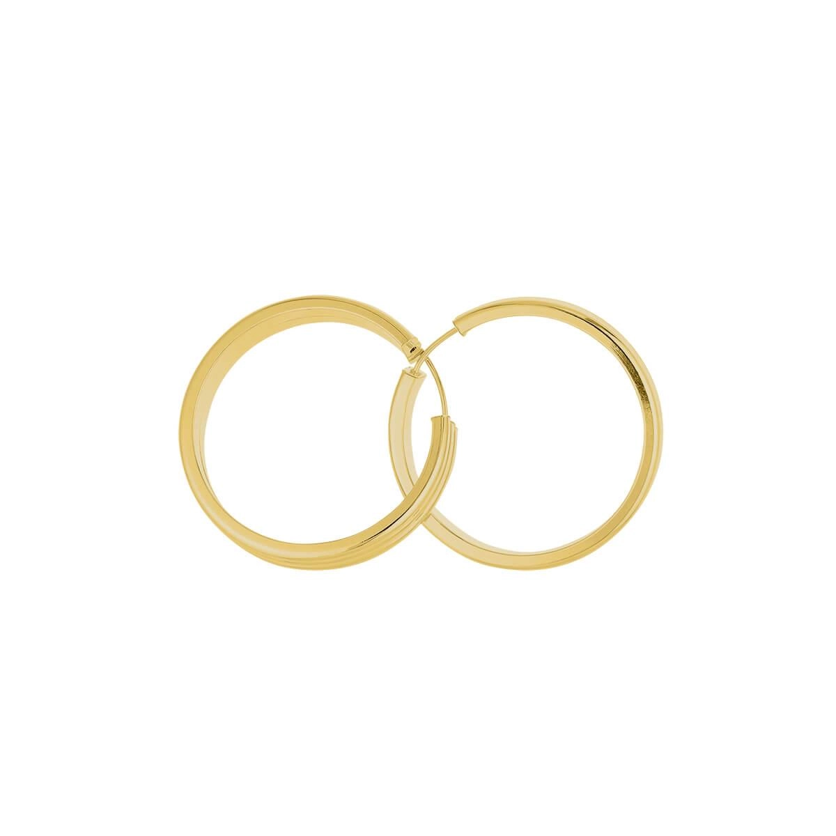 Brinco Ouro 18k Argola Redonda Tripla 2.55 Gramas frente