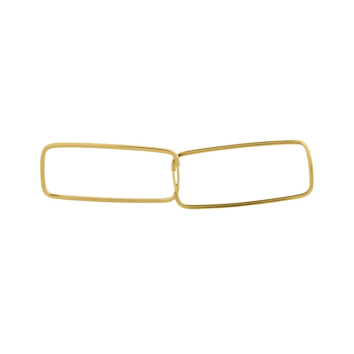 Brinco Ouro 18k Argola Retangular 1.40 Gramas detalhe