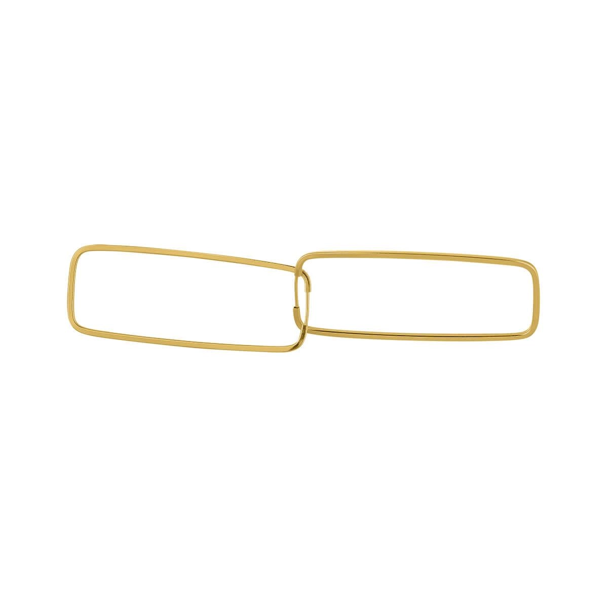 Brinco Ouro 18k Argola Retangular 1.65 Gramas detalhe