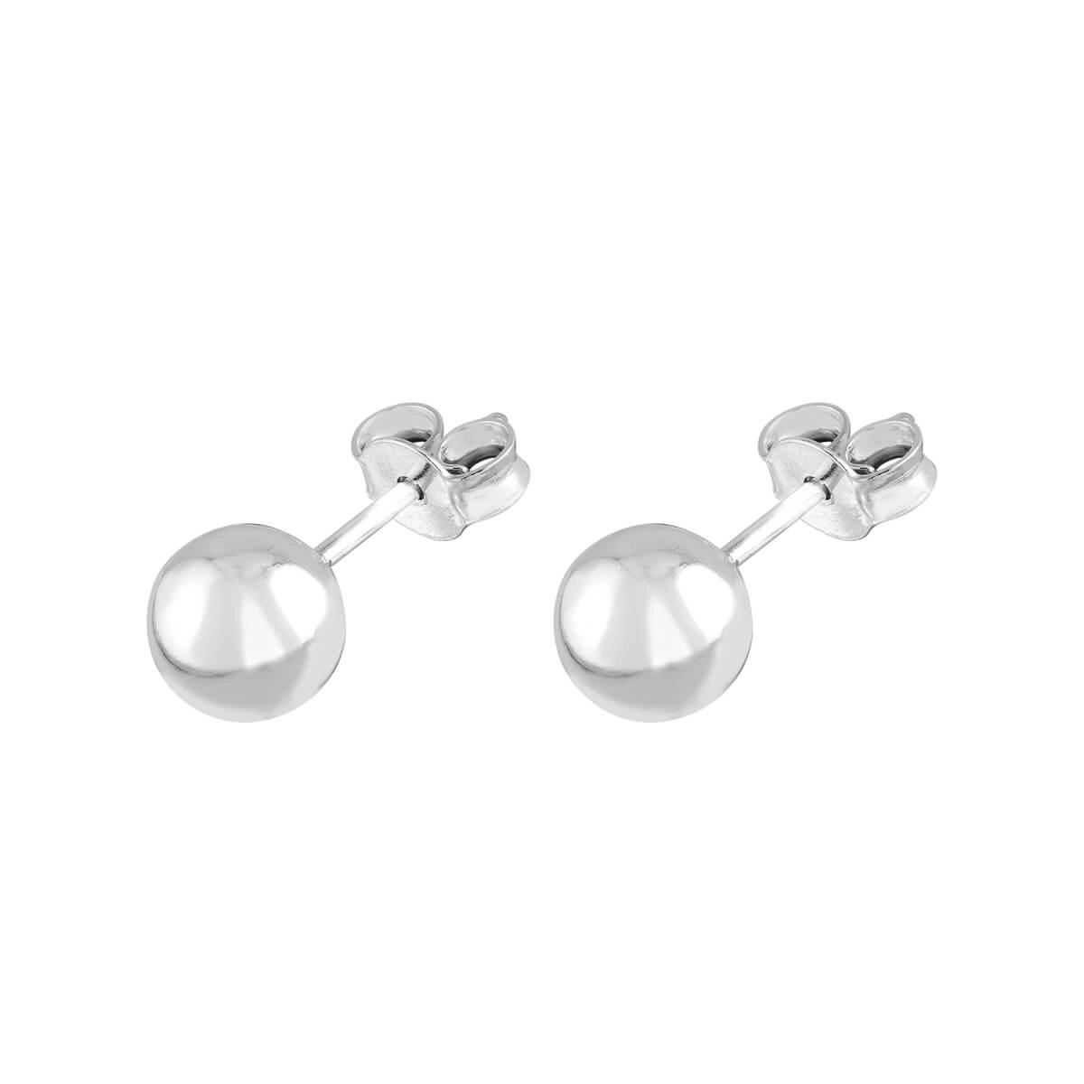 Brinco Prata Bola 6mm Prata 925