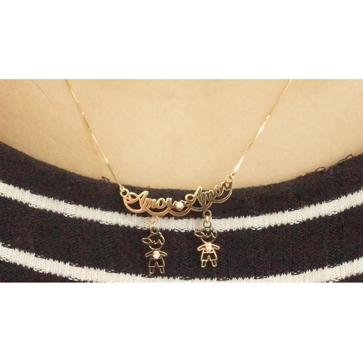 Colar Ouro 18k Amor Amor 45cm 2.00 gramas CCM200