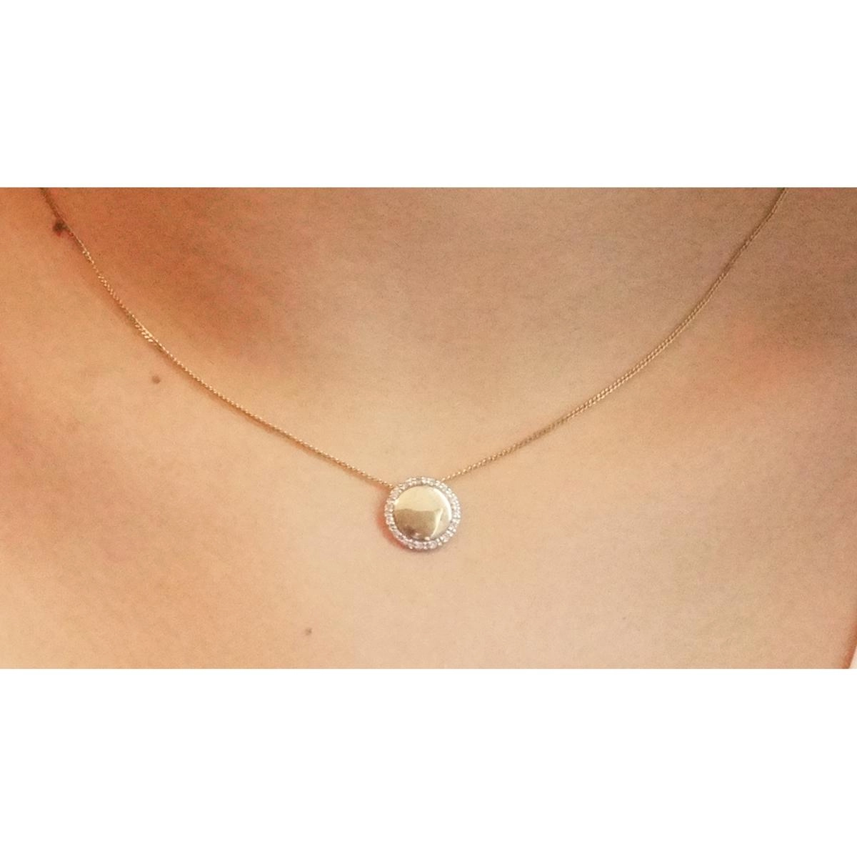 Colar Ouro 18k Bola Zircônia 45cm 3.00 gramas
