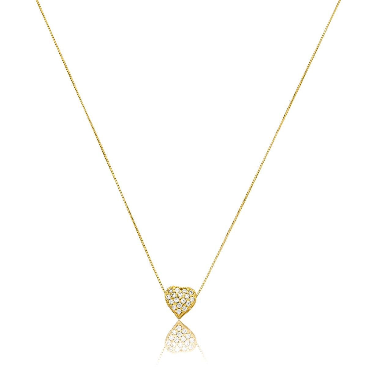 Colar Ouro 18k Coração Chuveiro Veneziana 45cm