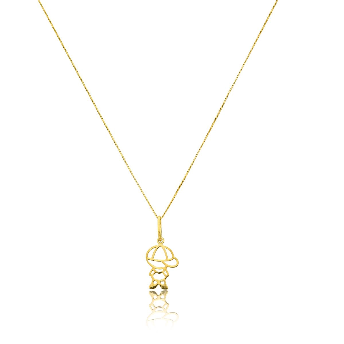 Colar Ouro 18k Menino Veneziana 45cm