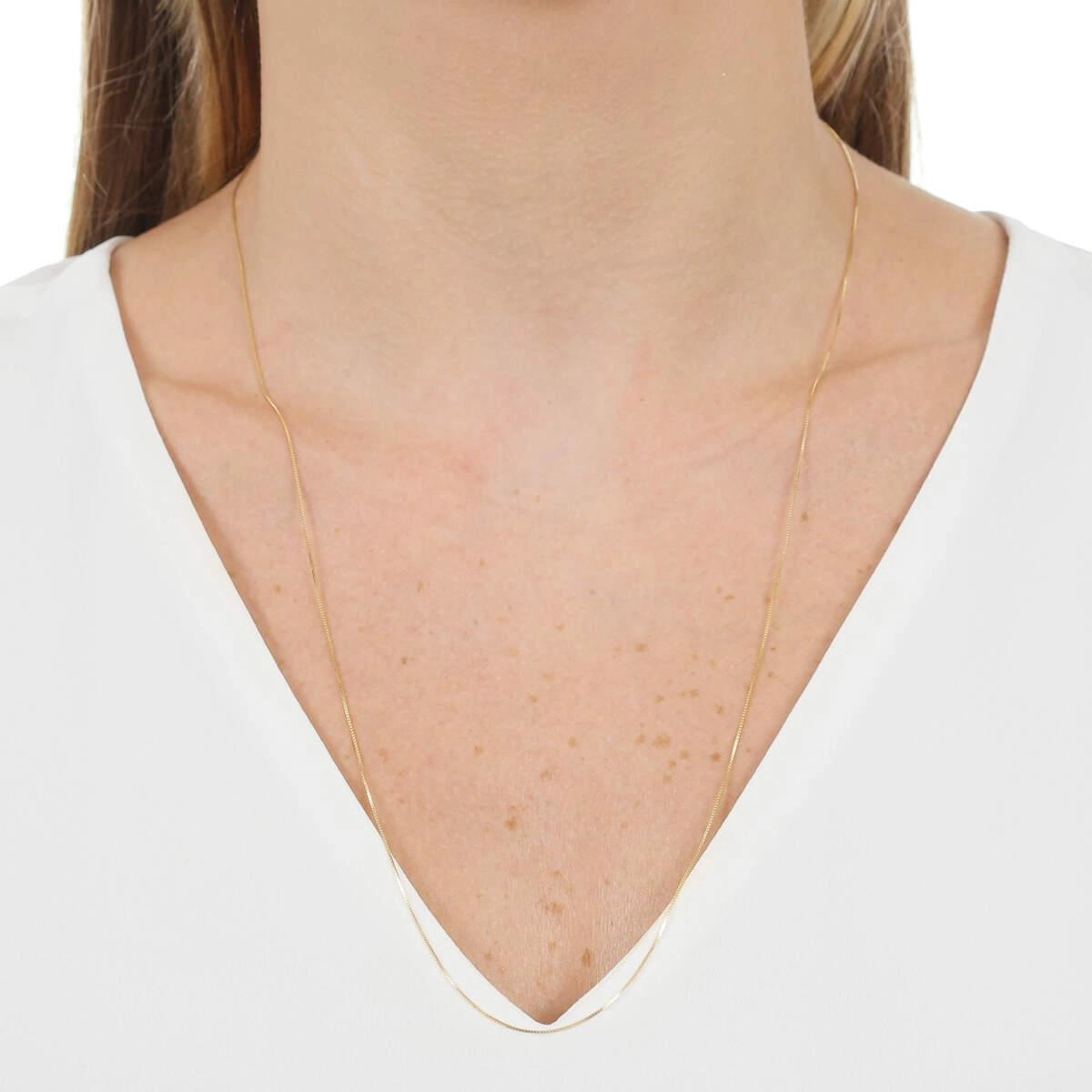 Corrente Ouro 18k Veneziana 60cm 0.50mm