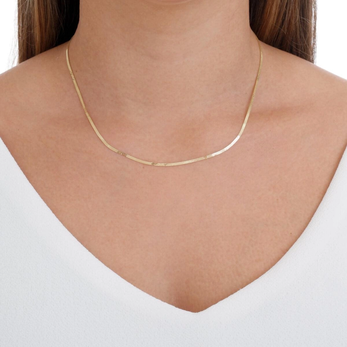 Corrente Ouro 18k Veneziana Tripla 50cm 1.50mm