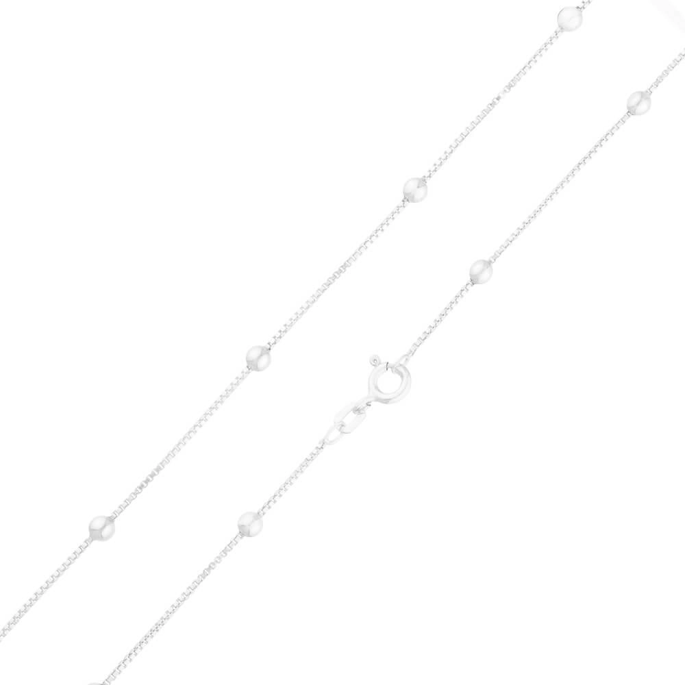 Corrente Prata 925 Veneziana C/Bola 80cm Lado
