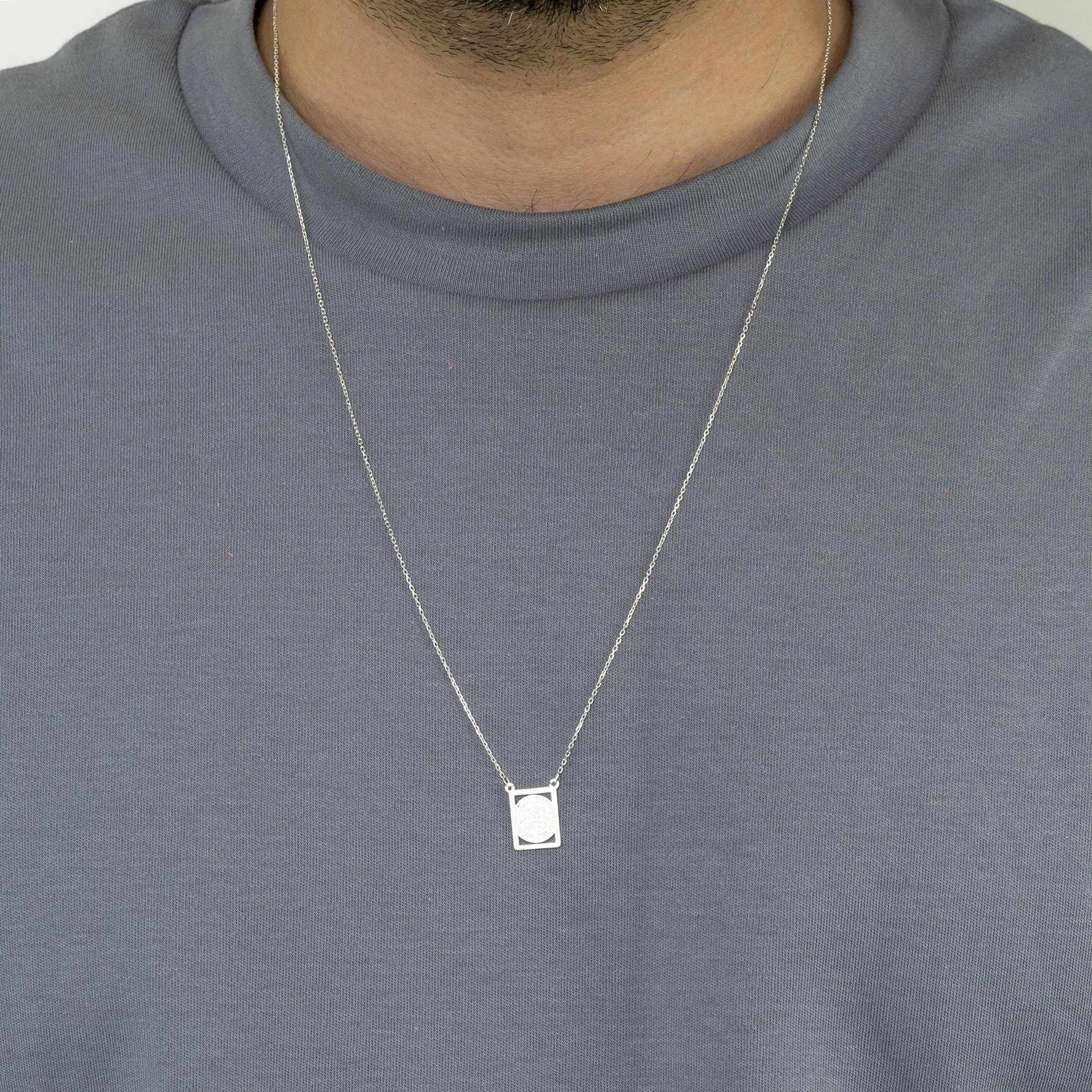 Escapulário Prata 925 São Bento 63cm