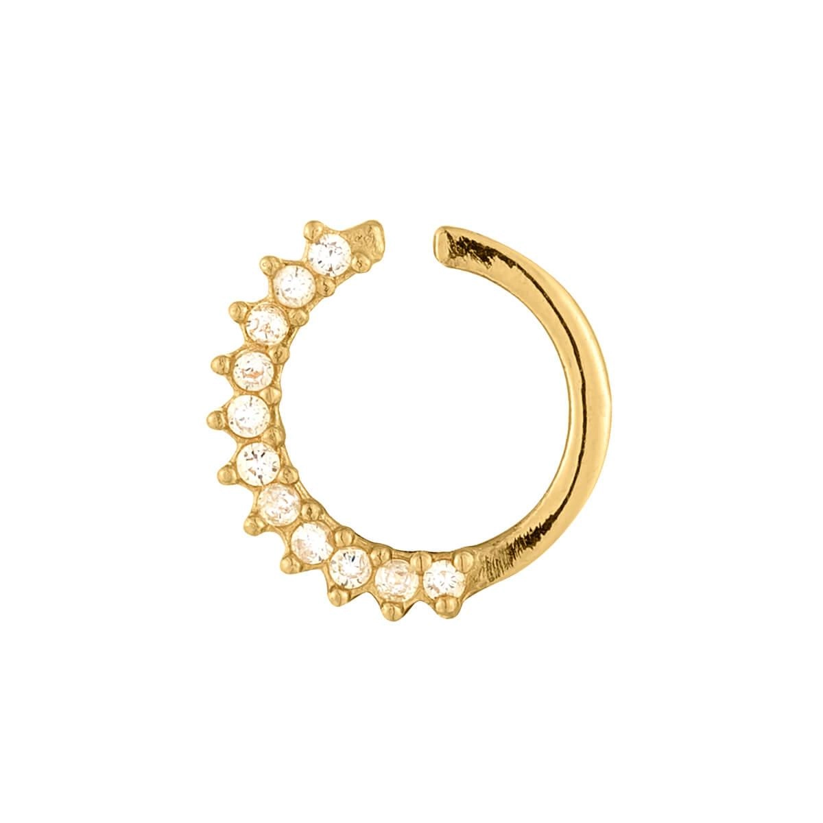 Piercing Ouro 18k Daith C/Zircônias Frente