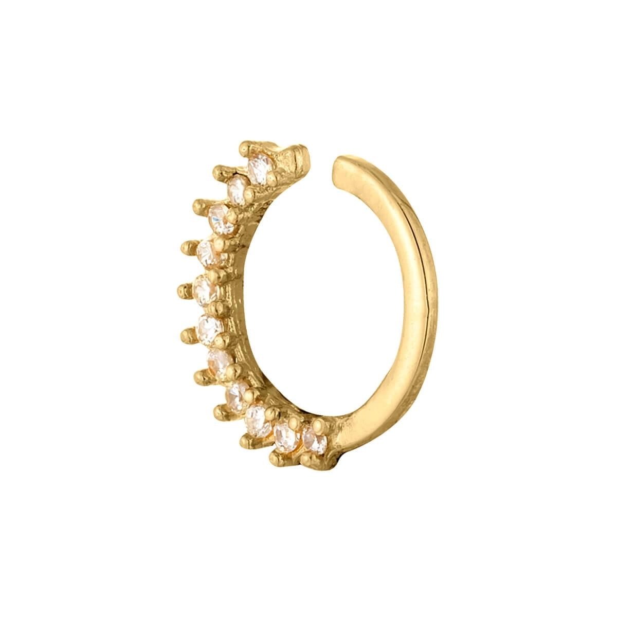 Piercing Ouro 18k Daith C/Zircônias Lado