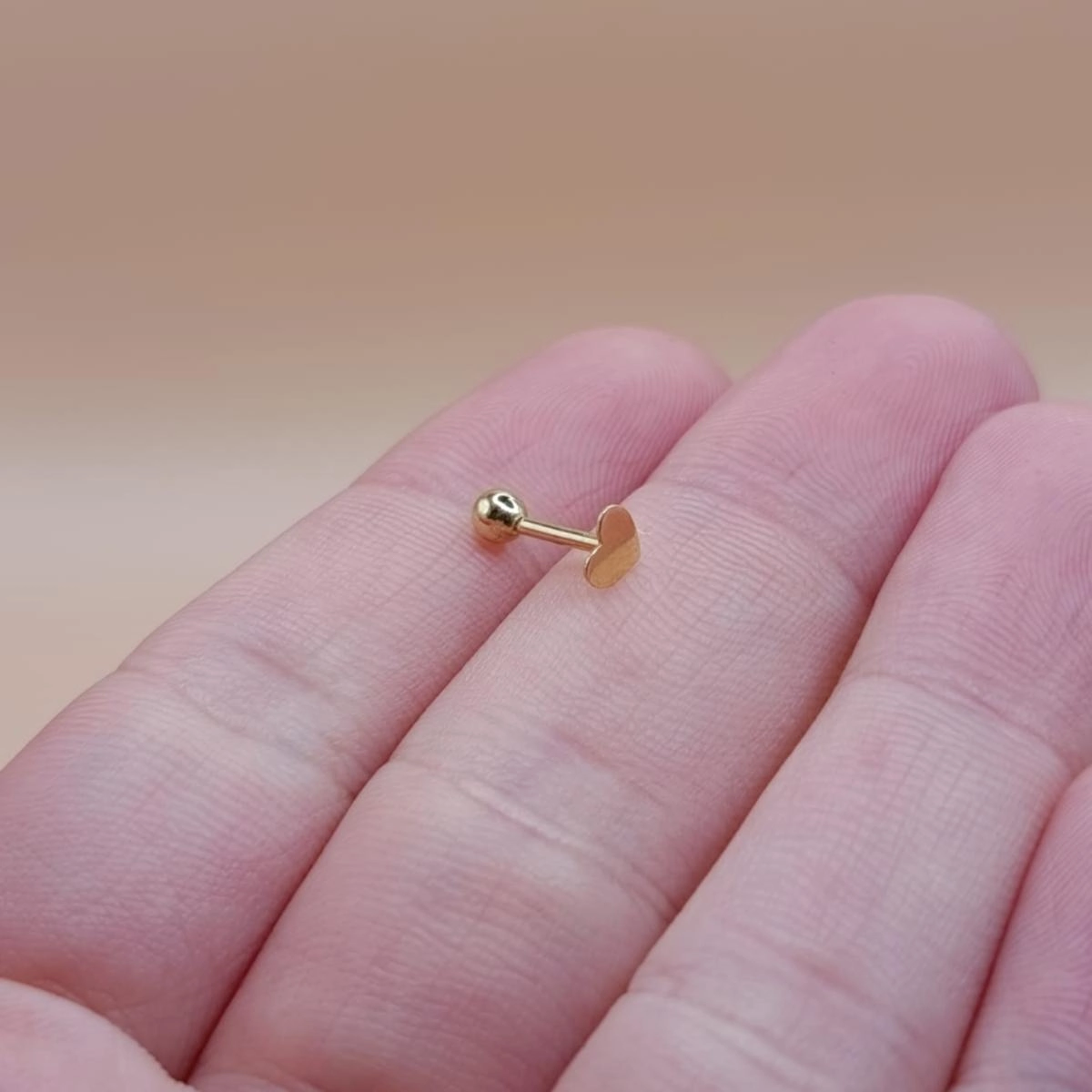 Piercing Ouro 18k Tragus Coração 3.50mm Piercing Ouro 18k Tragus Coração 3.50mm